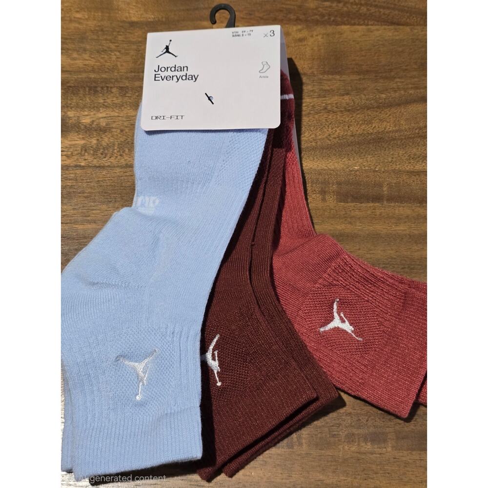 Nike Jordan Everyday Dry-Fit Crew Socks 3 Pack Jumpman NWT